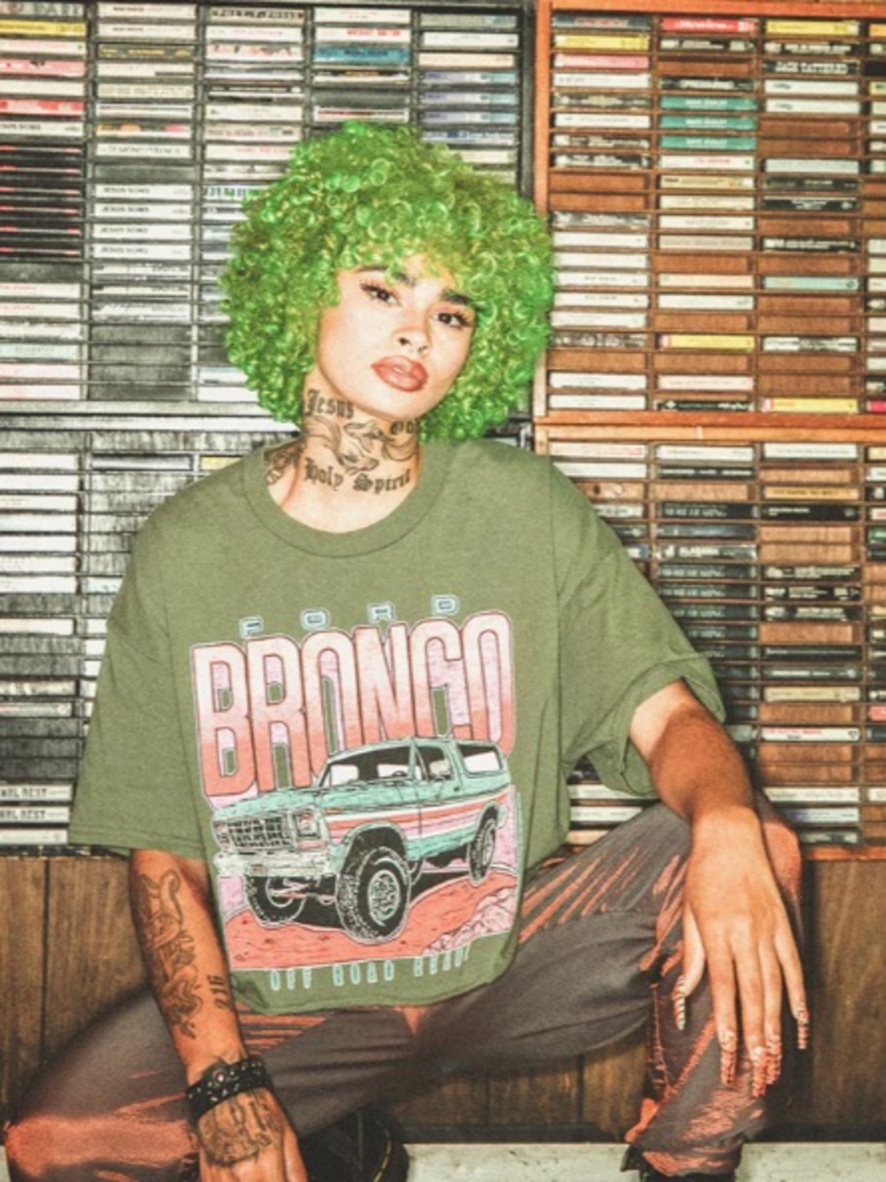 Junk Food Clothing Olive Green Logo Tee